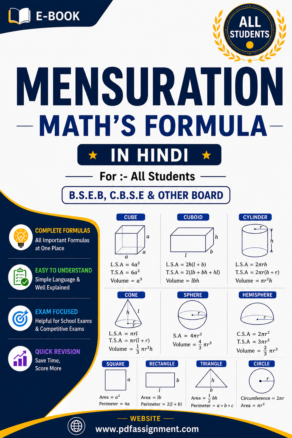Mensuration Maths Formula in Hindi